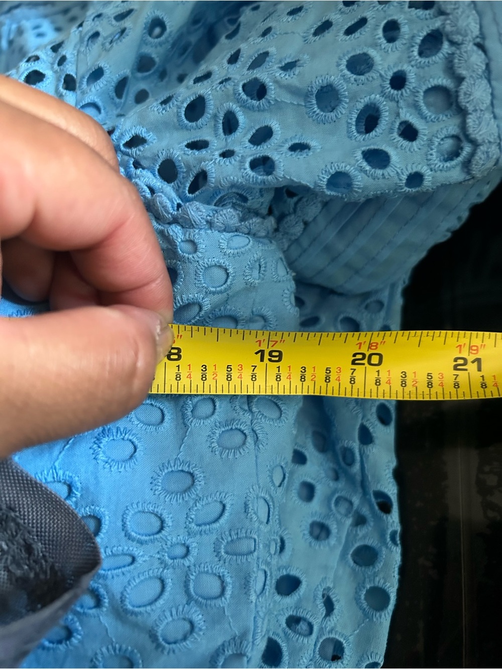Lilly Pulitzer Blue Eyelet V-Neck Casual Dress - Picture 6 of 7